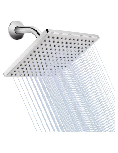 Cabezal de Ducha Fijo 20cm Singing Rain Cuadrado Ajustable