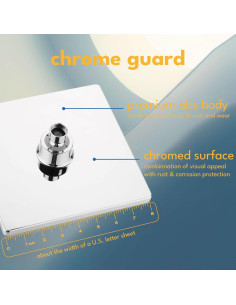 Cabezal de Ducha Fijo 20cm Singing Rain Cuadrado Ajustable 2