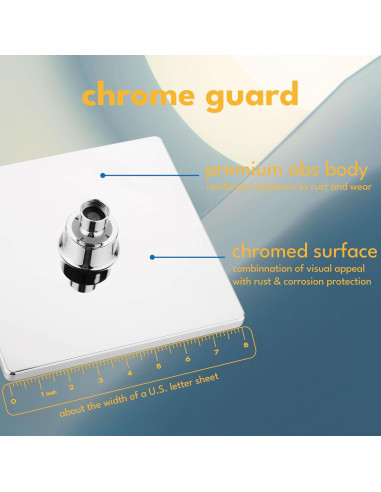 Cabezal de Ducha Fijo 20cm Singing Rain Cuadrado Ajustable