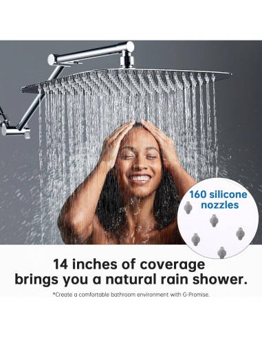 Cabezal de Ducha de Lluvia G-Promise 35 cm Cromo Ajustable