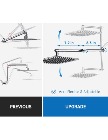 Cabezal de Ducha de Lluvia G-Promise 35 cm Cromo Ajustable