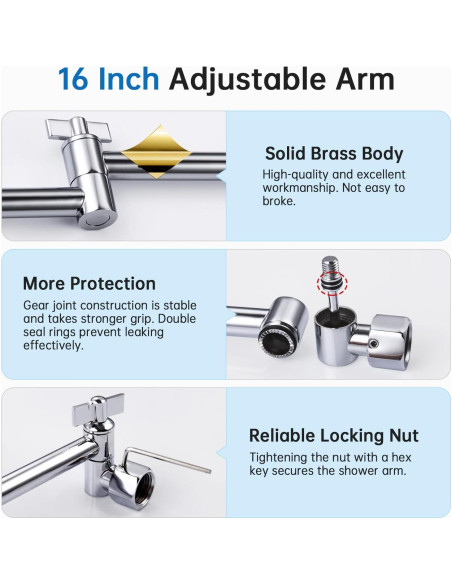 Cabezal de Ducha de Lluvia G-Promise 35 cm Cromo Ajustable