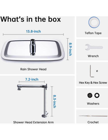 Cabezal de Ducha de Lluvia G-Promise 35 cm Cromo Ajustable