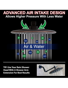 Cabezal de Ducha de Lluvia Aqua Elegante 9" Bronce Aceitado 2