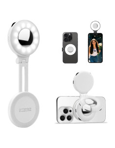 Luz de Selfie Magnética Flymile con Soporte y Espejo Blanco