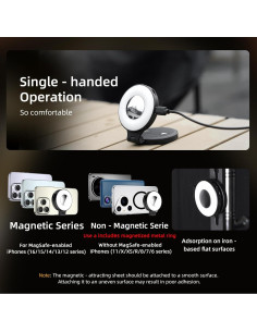 Luz de Selfie Magnética Flymile con Soporte y Espejo Blanco 2