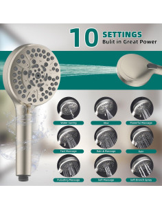 Cabezal de Ducha Hygie Rinse 10 Pulgadas Acero Inoxidable 2