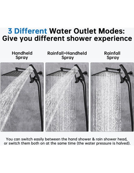 Cabezal de Ducha G-Promise 10" Metal Negro Mate Combo Cabezal de Ducha G-Promise 10" Metal Negro Mate Combo