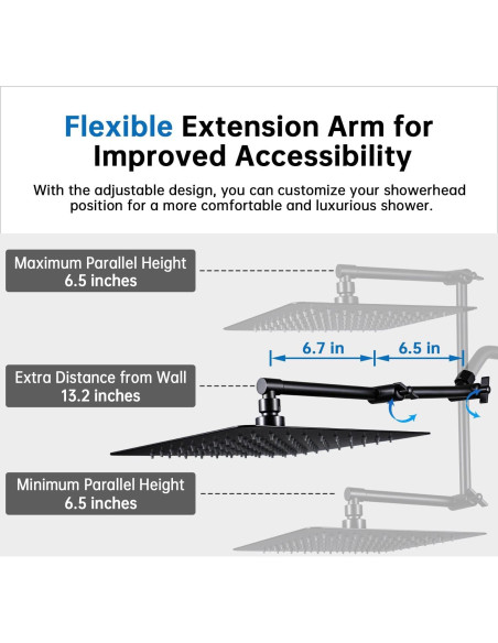 Cabezal de Ducha G-Promise 10" Metal Negro Mate Combo Cabezal de Ducha G-Promise 10" Metal Negro Mate Combo