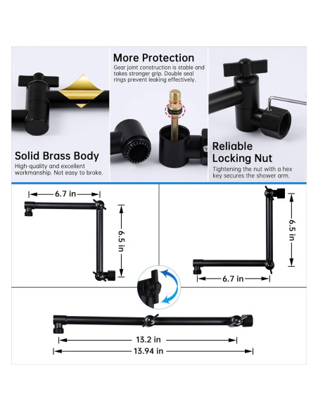 Cabezal de Ducha G-Promise 10" Metal Negro Mate Combo Cabezal de Ducha G-Promise 10" Metal Negro Mate Combo