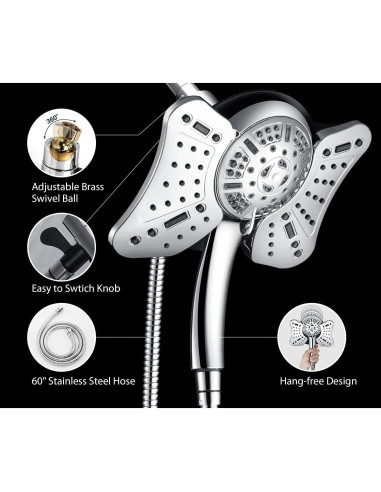 Cabezal de Ducha GRICH 2 en 1 con Manguera 152 cm