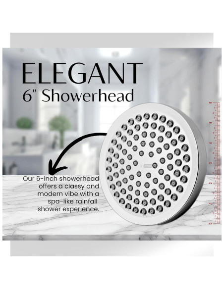 Cabezal de Ducha HPGD 6" Alta Presión Cromo Antitaponamiento