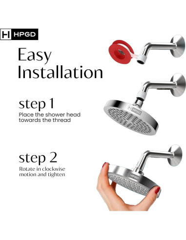 Cabezal de Ducha HPGD 6" Alta Presión Cromo Antitaponamiento