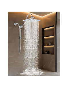 Combo Ducha Doble MakeFit Metal 10" Lluvia y Mano Cromo