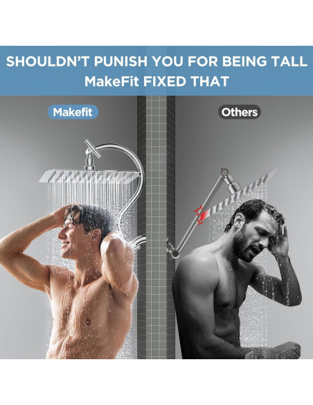 Combo Ducha Doble MakeFit Metal 10" Lluvia y Mano Cromo