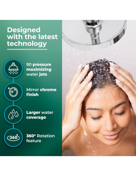 Cabezal de Ducha Ahorra Agua Winthorpe 6,81 L/min Cromo