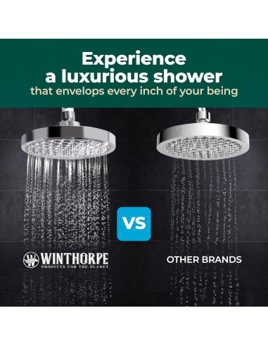 Cabezal de Ducha Ahorra Agua Winthorpe 6,81 L/min Cromo