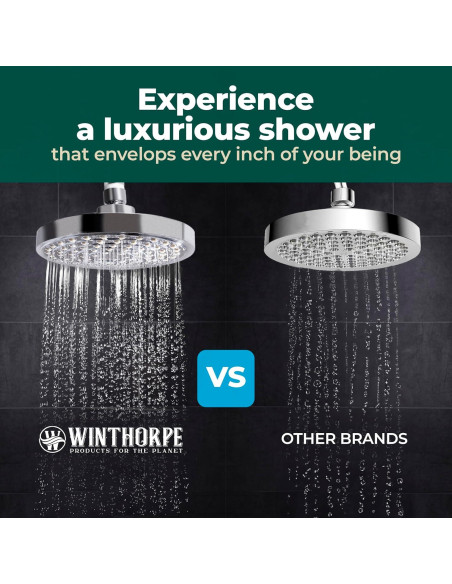 Cabezal de Ducha Ahorra Agua Winthorpe 6,81 L/min Cromo