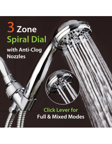 Ducha de Mano AquaDance Cromo 6 Configuraciones 1,52 m