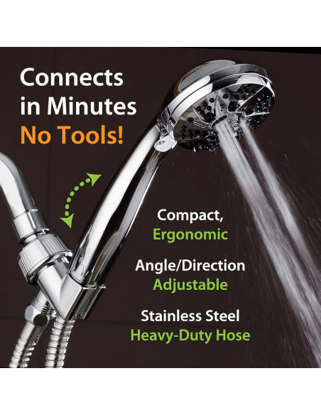 Ducha de Mano AquaDance Cromo 6 Configuraciones 1,52 m