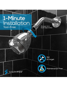 Cabezal de Ducha Alta Presión SparkPod 3 Modos 9.46 L/min 2