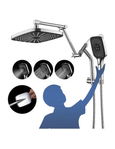 Cabezal de Ducha de Lluvia Psylc 12" Cromo Pulido Doble