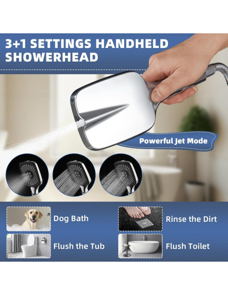 Cabezal de Ducha de Lluvia Psylc 12" Cromo Pulido Doble