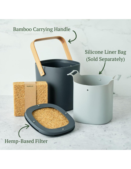 Contenedor de Compostaje Bamboozle 3,63 kg Grafito