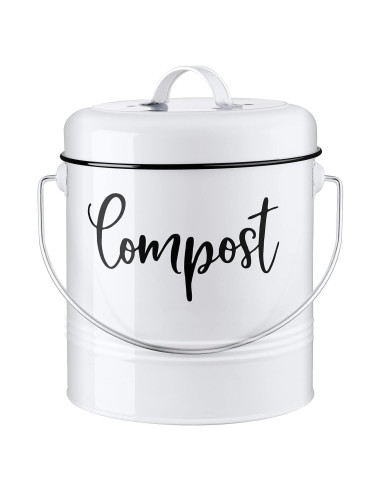 Contenedor de Compost de Cocina DAYYET 1.3 Galones Blanco