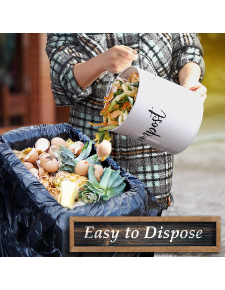 Contenedor de Compost de Cocina DAYYET 1.3 Galones Blanco