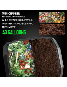 Contenedor de Compostaje Doble Cámara 43 Galones Hourleey 2