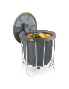 Compostador de Cocina Polder 3,79L Silicona Flexible Gris/Verde