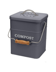 Contenedor de Compost Acero Inoxidable Ayacatz 3,79L Gris
