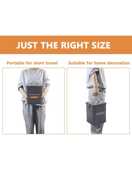 Contenedor de Compost Acero Inoxidable Ayacatz 3,79L Gris