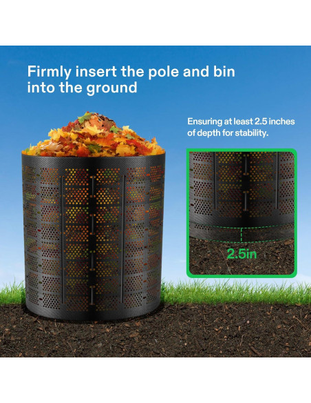 Contenedor de Compostaje VIVOSUN 220 Galones HDPE Negro