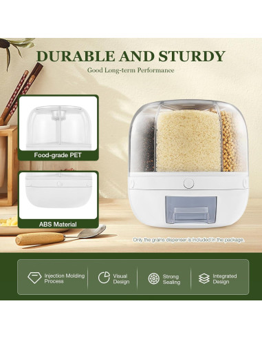 Dispensador de Granos Rotativo 360 Shawtuuy 8.45L 6 Rejillas