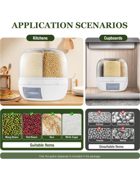 Dispensador de Granos Rotativo 360 Shawtuuy 8.45L 6 Rejillas