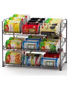 Organizador apilable de latas SimpleHouseware bronce 3 estantes