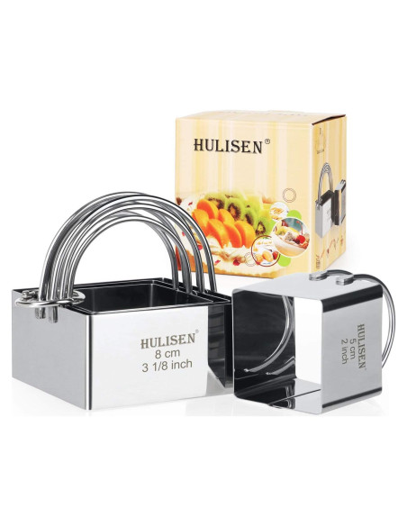 Juego de Cortadores de Galletas HULISEN Cuadrados 4 Piezas