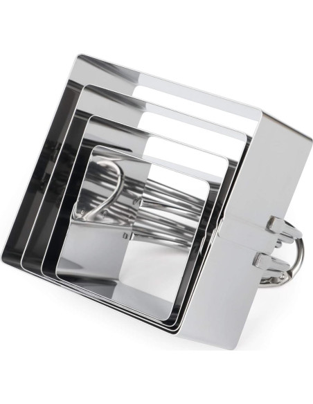 Juego de Cortadores de Galletas HULISEN Cuadrados 4 Piezas