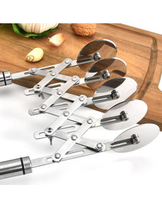 Cortador de Pastelería Ruiqas 5 Ruedas Ajustable Acero Inoxidable 2