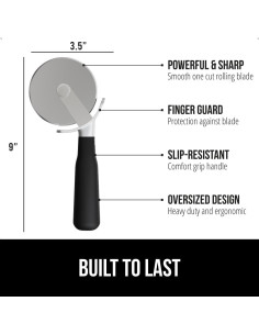 Cortador de Pizza GORILLA GRIP 22,86 cm Acero Inoxidable Negro 2