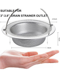 Colador de Fregadero LASSHSWA Acero Inoxidable 2 PCS 11.4 cm 2