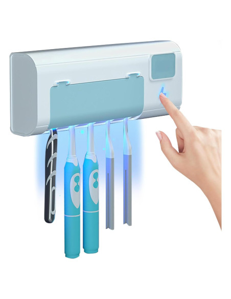 Soporte para cepillos de dientes ZEOEZHBI azul con temporizador