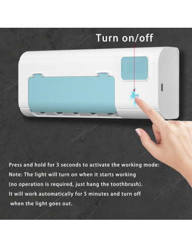 Soporte para cepillos de dientes ZEOEZHBI azul con temporizador