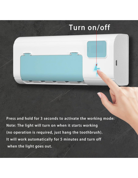 Soporte para cepillos de dientes ZEOEZHBI azul con temporizador