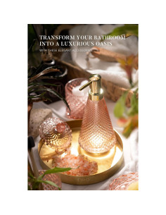 Juego de Accesorios de Baño Empo 5 Piezas Vidrio Rosa 2