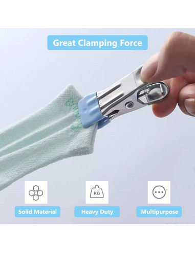 Pinzas de Ropa Sylroal 32 Piezas Acero Inoxidable Colores