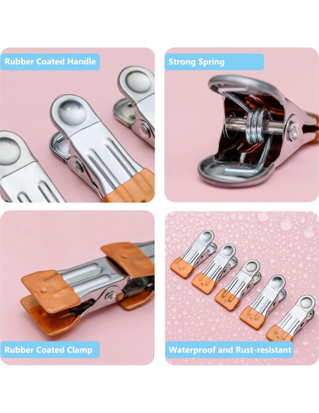 Pinzas de Ropa Sylroal 32 Piezas Acero Inoxidable Colores