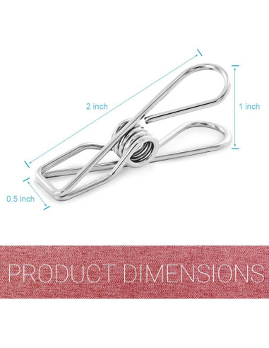 40 Pinzas de Ropa Acero Inoxidable FJCTER Duraderas